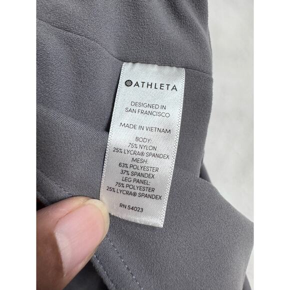 Athleta Salutation Gray Stretch Mesh Workout Pants Women's Size Large L - Picture 5 of 10